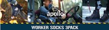 Apollo Werksokken 3-Pack Blauw 000122430000 | 23514-23517