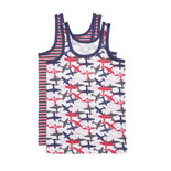 Ten Cate Boys 2-Pack Singlet Blauw/Rood 30827 | 19945