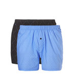 Ten Cate Men Woven Shorts Wyber Blue + Check Lines Black 30232 | 19122
