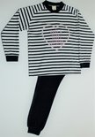 Lunatex Velours Meisjes Pyjama Blauw/Wit 9858T | 23370
