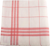 Linolux Linnen Glazendoek Wit/Rood 7495