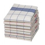 Linolux Linnen Glazendoek Wit/Rood 7495