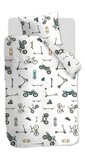 Beddinghouse Kids Dekbedovertrek Wheelers Grey 25057