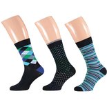 Apollo Heren Sokken 3-Pack Blauw/Groen 25469