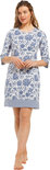 Pastunette DeLuxe Dames Nachthemd Wit/Blauw 15221-310-2 | 25870