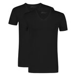 Ten Cate Men Basics T-Shirts H-Neck 2-Pack Black 32327 | 26933