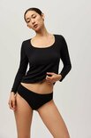 Ysabel Mora Dames Long Sleeve T-Shirt Black 10077 | 27328