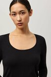 Ysabel Mora Dames Long Sleeve T-Shirt Black 10077 | 27328