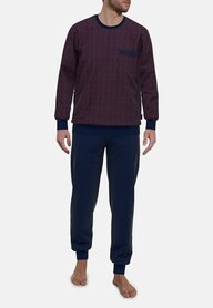 Götzburg Heren Badstof Pyjama Bordeaux Rood 452271-3015-460 | 30785