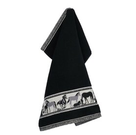 Bunzlau Castle Keukendoek Horses Black  6147 | 27417