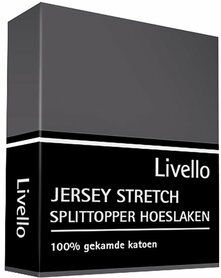 Livello Jersey Stretch Splittopper Hoeslaken Dark Grey HLJ155SPLIT-DGS | 11897