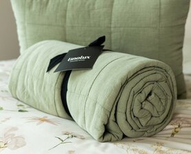 Linolux Sprei Stonewashed Blocks Mineral Green LNX SPREI STONMN | 32222