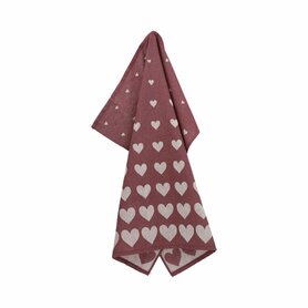 Bunzlau Castle Theedoek Hearts Burgundy 6413 | 32441