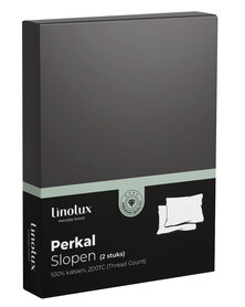 Linolux Perkal Katoen Kussensloop 2-Pack Anthracite | 31756