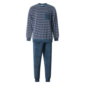 Gentlemen Heren Velours Pyjama Blauw 11-4300 | 32416