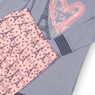 Charlie Choe Pyjama Long Pullover Set Paris Mon Cherie 41B-33017B | 21485