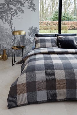 Beddinghouse Flanel Dekbedovertrek Beckett Grey 21508