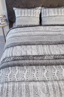 Riviera Maison Dekbedovertrek Tricot Chaud Grey 21642