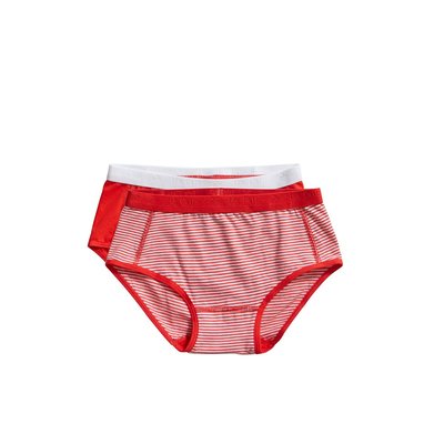 Ten Cate Girls Basic Brief 2-Pack Red Stripe 31119 | 20916