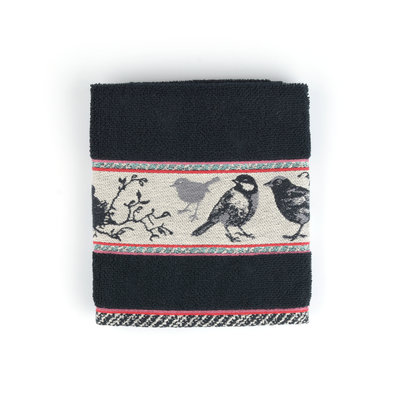 Bunzlau Castle Keukendoek Birds Black 6063 | 21754