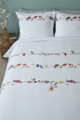 Marjolein Bastin Flanel Dekbedovertrek Flowery White 21744
