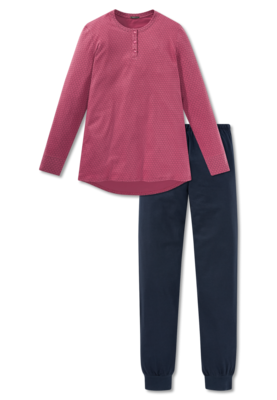 Schiesser Dames Pyjama Roze Rood 168851 | 21819