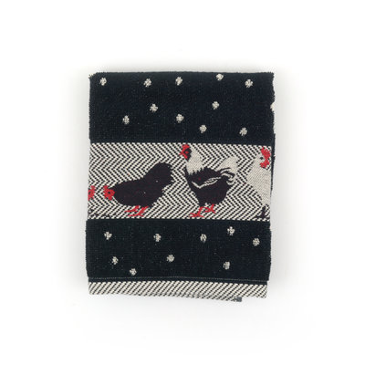 Bunzlau Castle Keukendoek Chickens Black 4277 | 21931