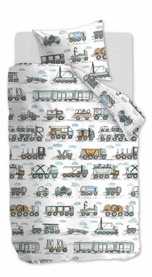 Beddinghouse Kids Dekbedovertrek Letter Car Blauw 21727