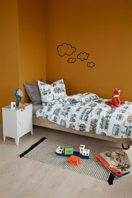 Beddinghouse Kids Dekbedovertrek Letter Car Blauw 21727
