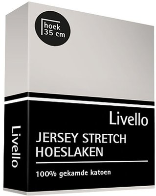 Livello Jersey Stretch Hoeslaken Lichtgrijs 13459