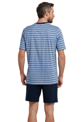 Schiesser Heren Shortama Donkerblauw 164673-800 | 20323