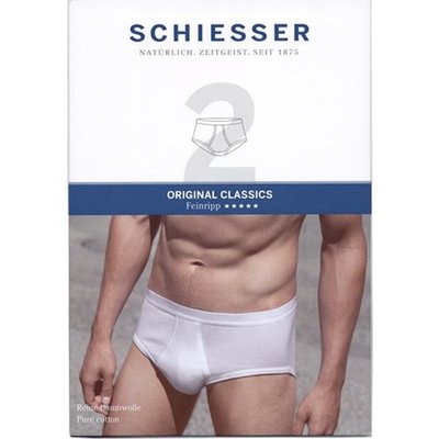 Schiesser Men Cotton Essentials Feinripp Heupslips 2-Pack Wit 205159 | 8756