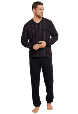 Schiesser Pyjama Zwart/Bordeaux 168127 | 21229