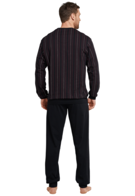 Schiesser Pyjama Zwart/Bordeaux 168127 | 21229