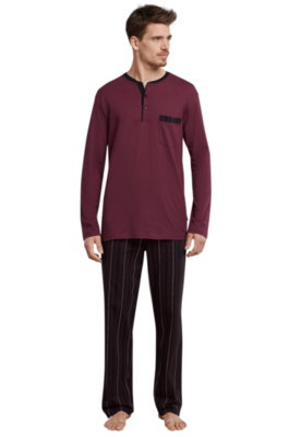 Schiesser Pyjama Zwart/Bordeaux 168128 | 21231