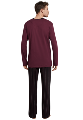 Schiesser Pyjama Zwart/Bordeaux 168128 | 21231