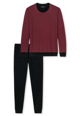 Schiesser Pyjama Zwart/Bordeaux 168245 | 21230