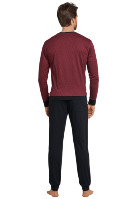 Schiesser Pyjama Zwart/Bordeaux 168245 | 21230