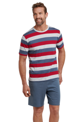 Schiesser Shortama Rood/Blauw 166157-913 | 20399