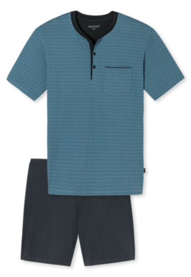 Schiesser Shortama Turquoise Navy 161114 | 18872