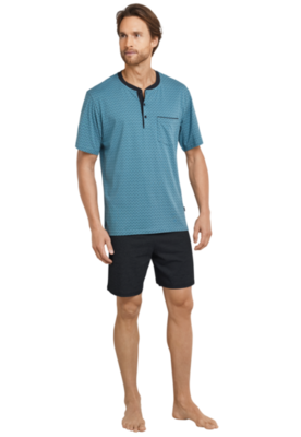 Schiesser Shortama Turquoise Navy 161114 | 18872