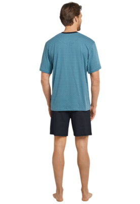 Schiesser Shortama Turquoise Navy 161114 | 18872