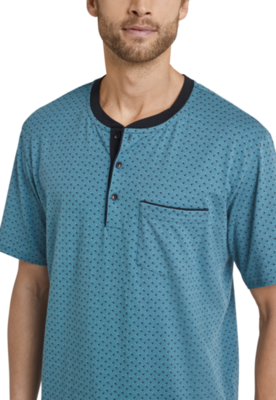 Schiesser Shortama Turquoise Navy 161114 | 18872