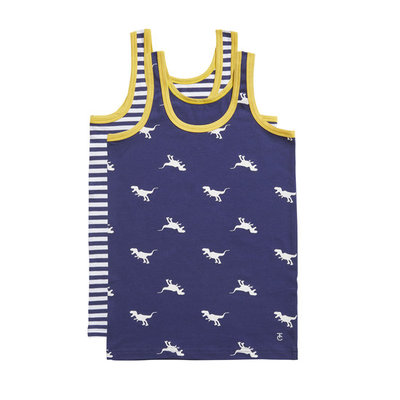 Ten Cate Boys 2-Pack Singlet Blauw/Geel 30827 | 19946