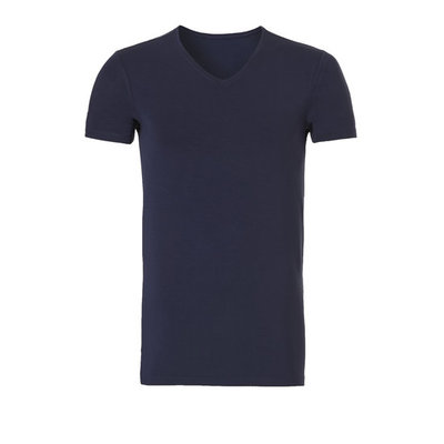 Ten Cate Men Basic Bamboo V-Neck Black Iris 30862 | 21174