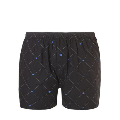 Ten Cate Men Woven Shorts Wyber Blue + Check Lines Black 30232 | 19122