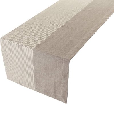 Linen&More Tafelloper Solid Stripes Grey 20606