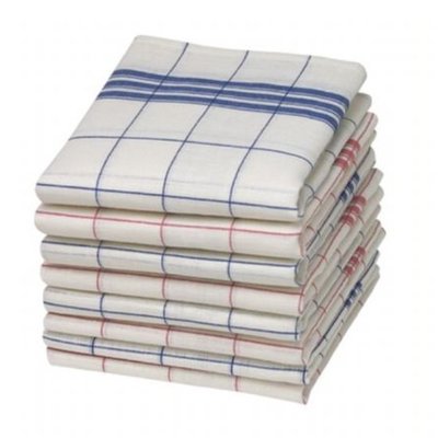 Linolux Linnen Glazendoek Wit/Rood 7495