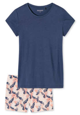 Schiesser Meisjes Shortama Indigo Blue 169803 | 22188