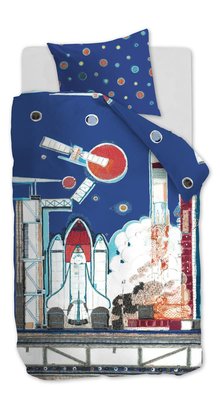 Beddinghouse Kids Dekbedovertrek Rocket Ship Blue 22278